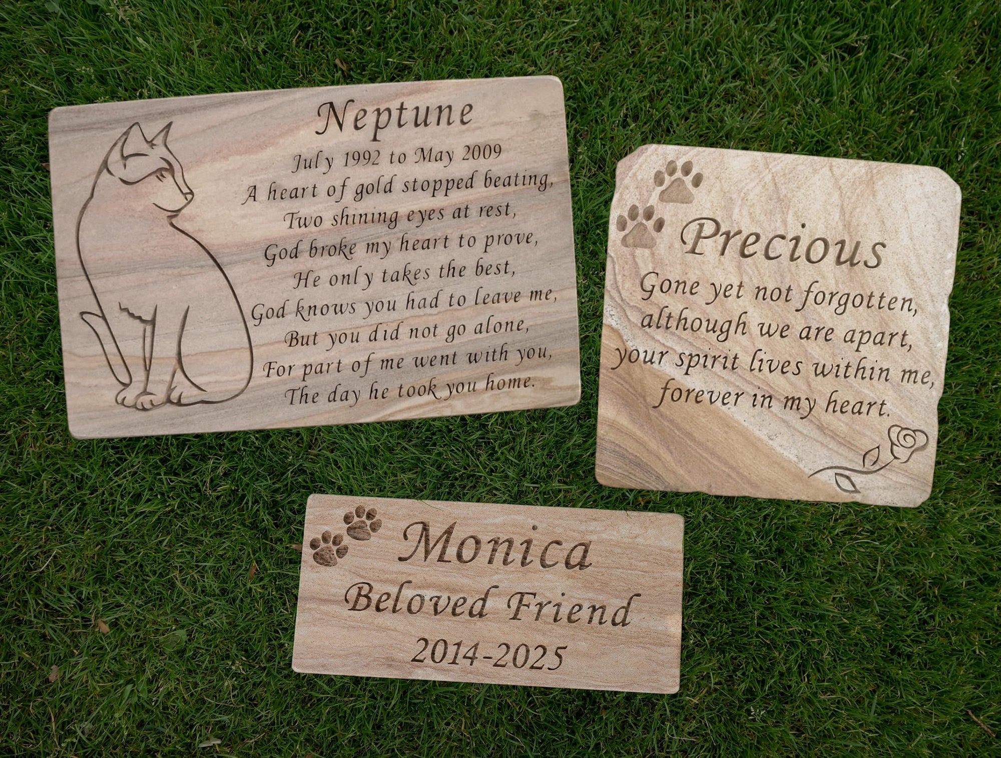 rainbow tablet pet memorial stones