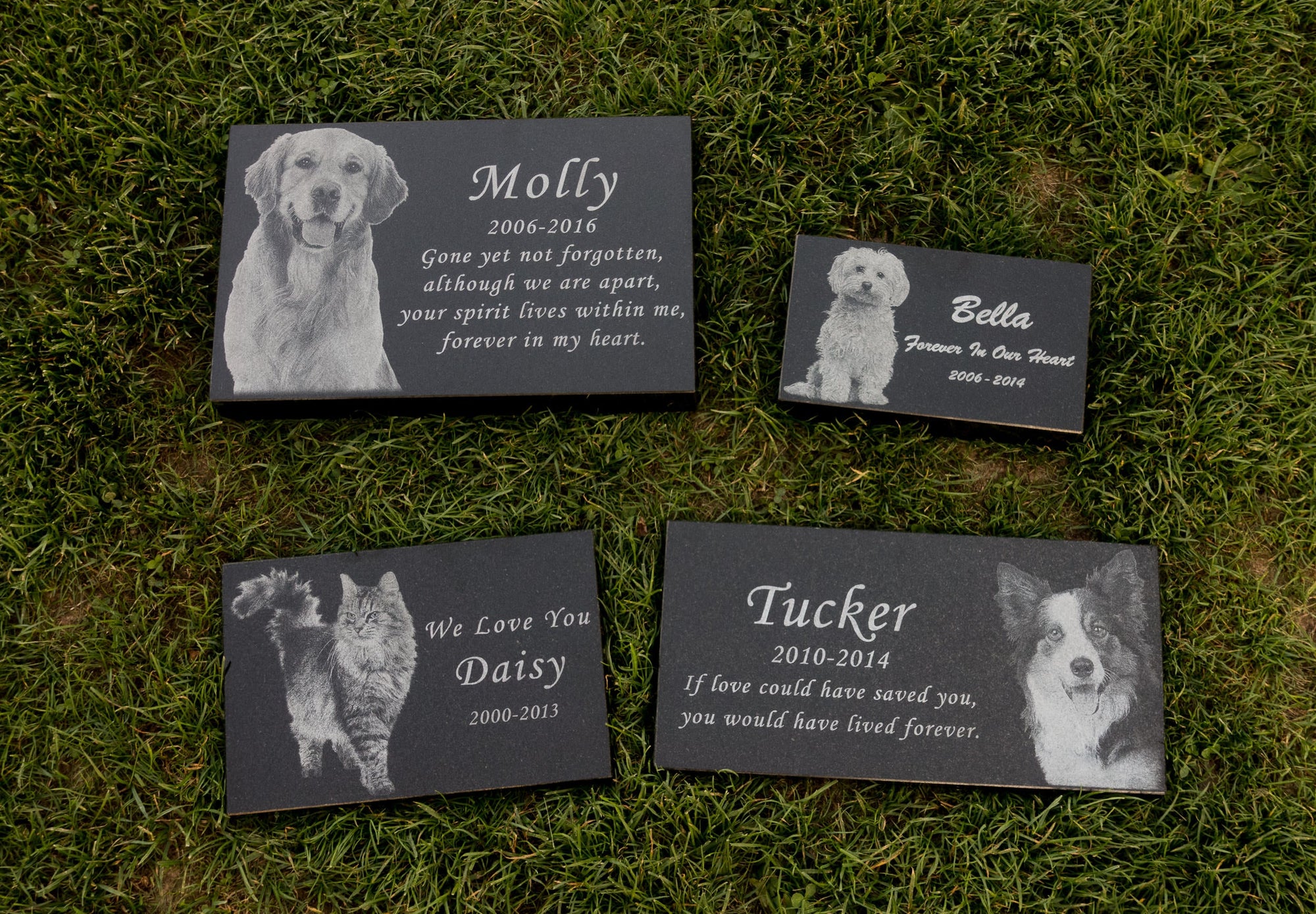 Black Granite Photo Pet Memorial Stones